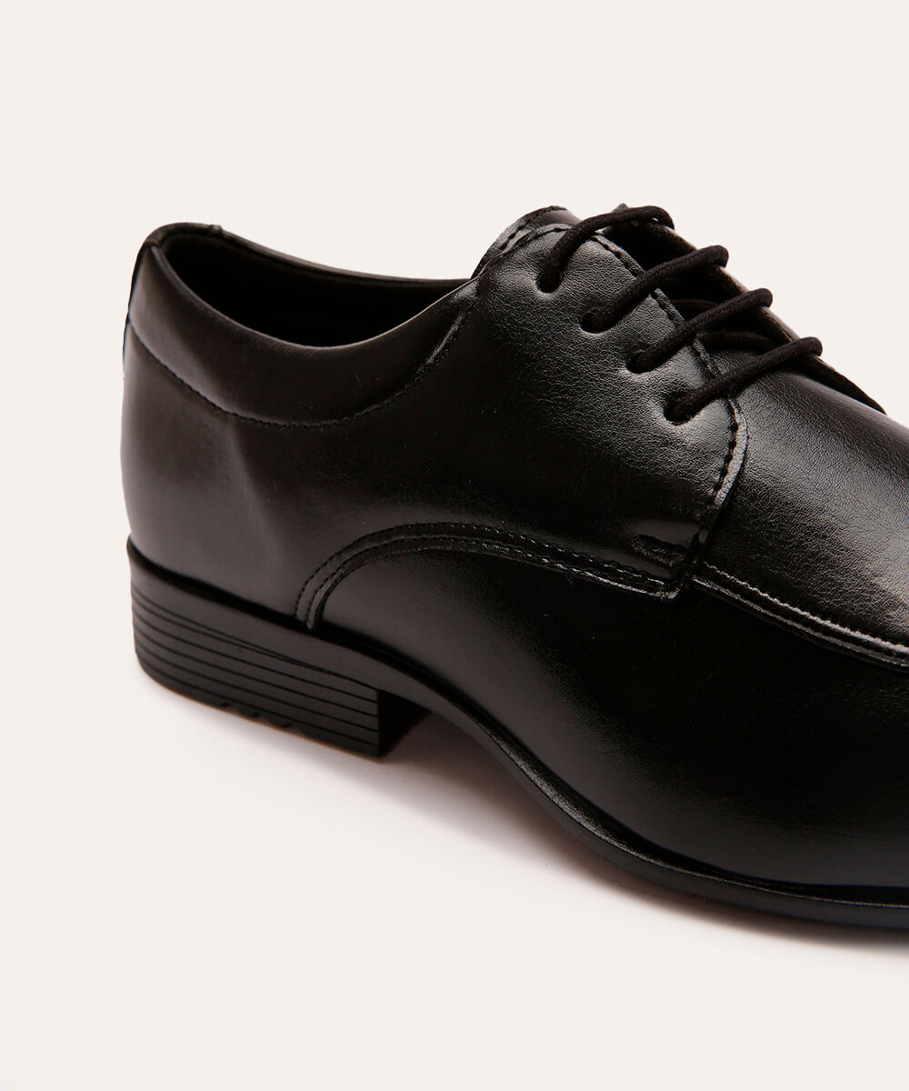 sapato social bico quadrado com cadarço oneself preto