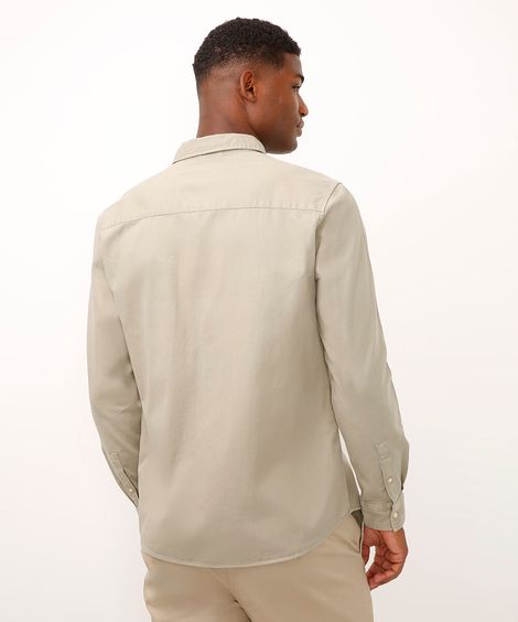 camisa comfort de sarja manga longa verde