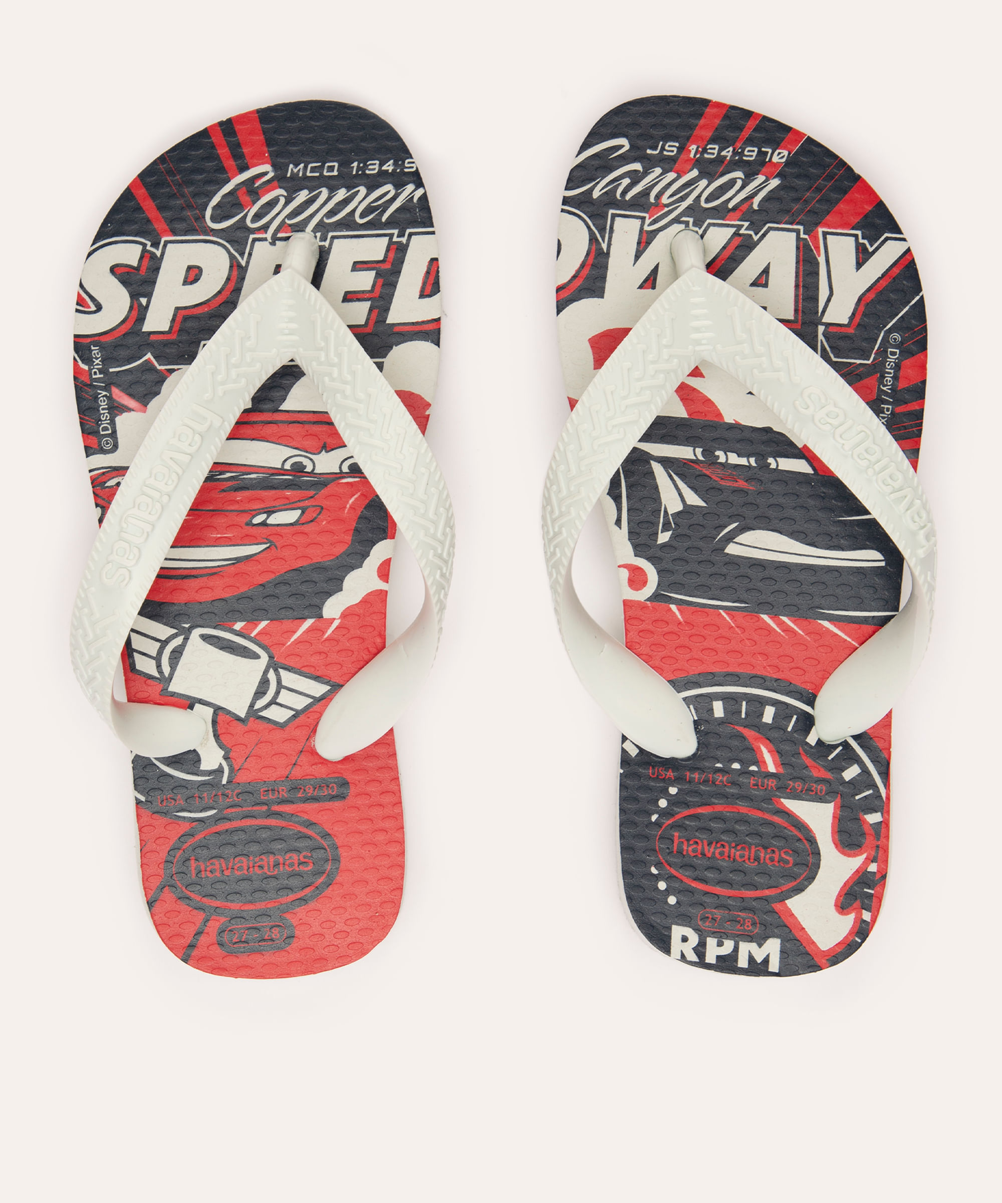 chinelo infantil havaianas carros branco