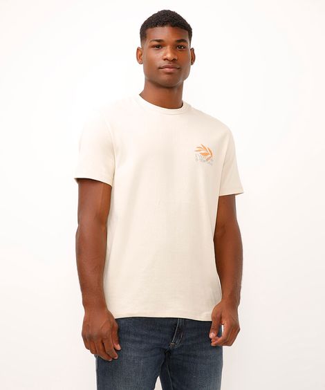 camiseta comfort de algodão everything is temporary bege
