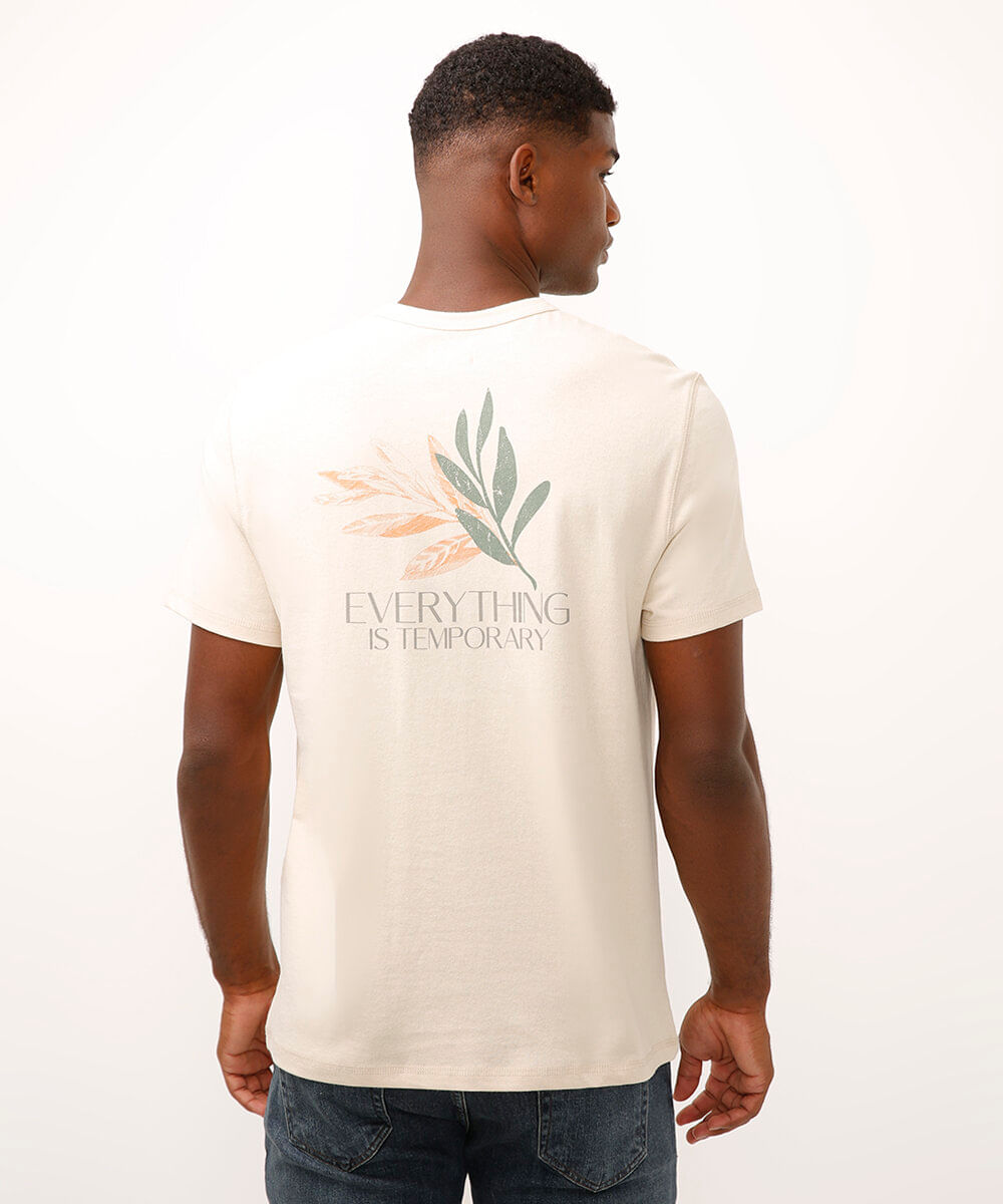 camiseta comfort de algodão everything is temporary bege