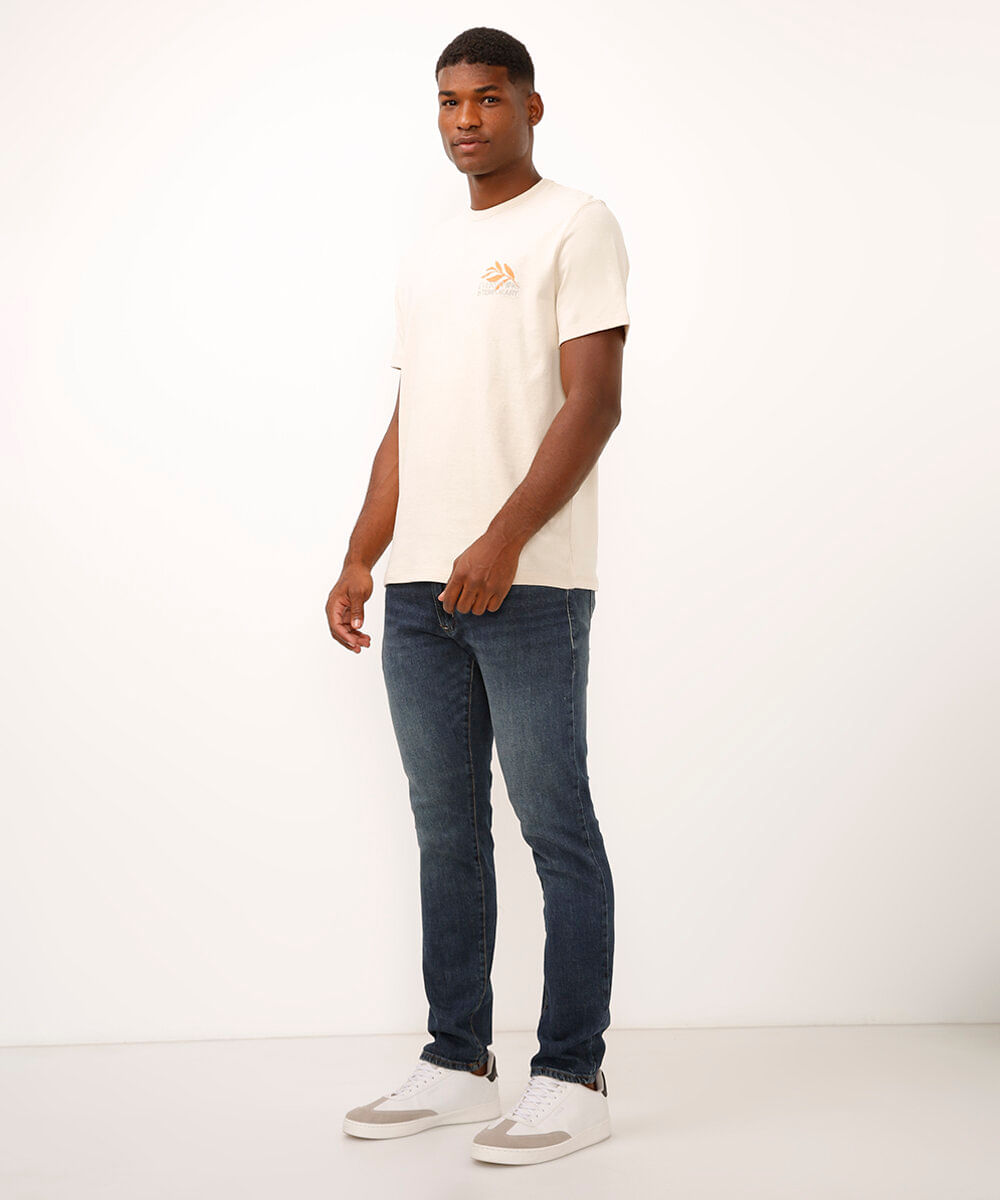 camiseta comfort de algodão everything is temporary bege