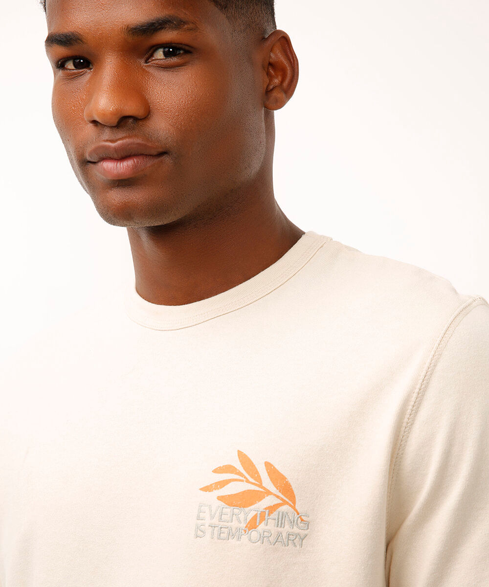 camiseta comfort de algodão everything is temporary bege