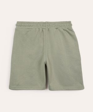 bermuda de moletom infantil com recorte verde