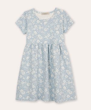 vestido midi infantil texturizado floral off white