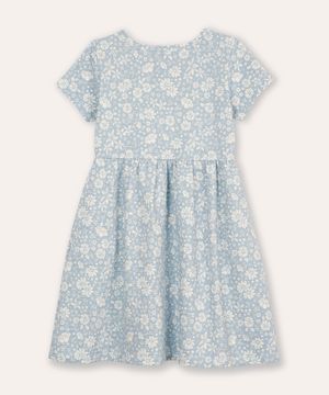 vestido midi infantil texturizado floral off white