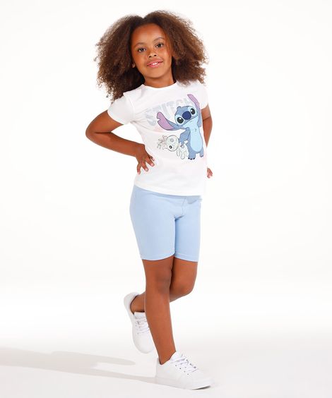 conjunto infantil curto stitch off white