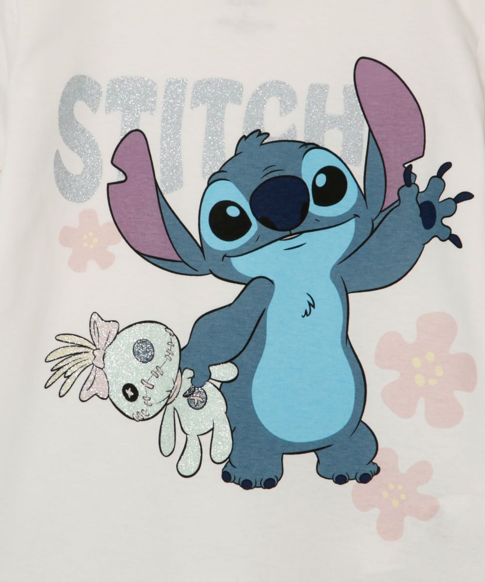 conjunto infantil curto stitch off white