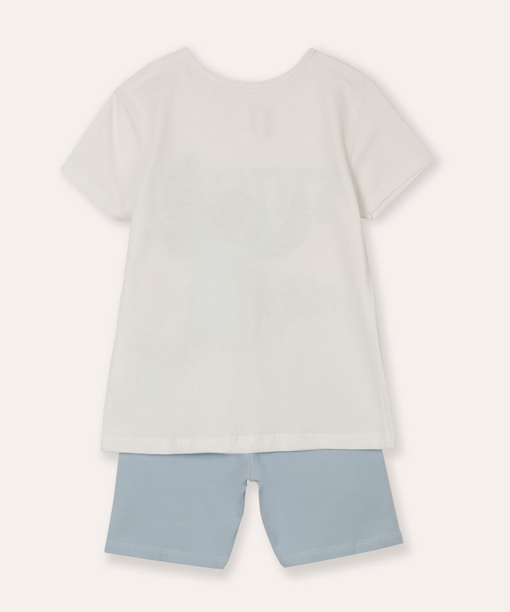 conjunto infantil curto stitch off white