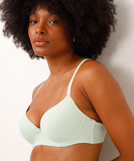 kit de 2 sutiãs meia taça textura poá colorido