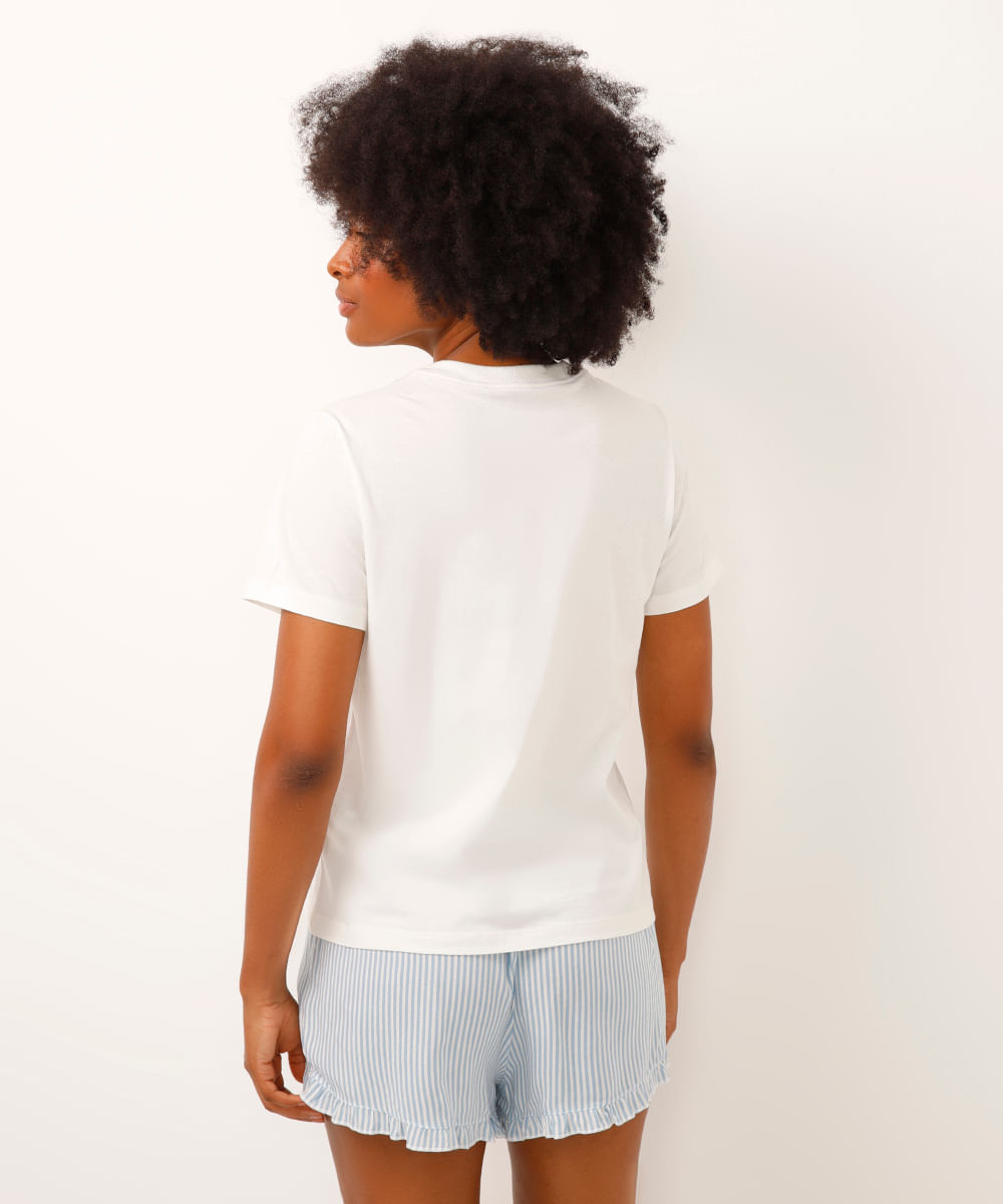 camiseta de pijama morning coffee off white