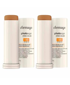 Dermage Photoage Stick Color Kit com 2 unidades - Protetor Solar com Cor FPS99