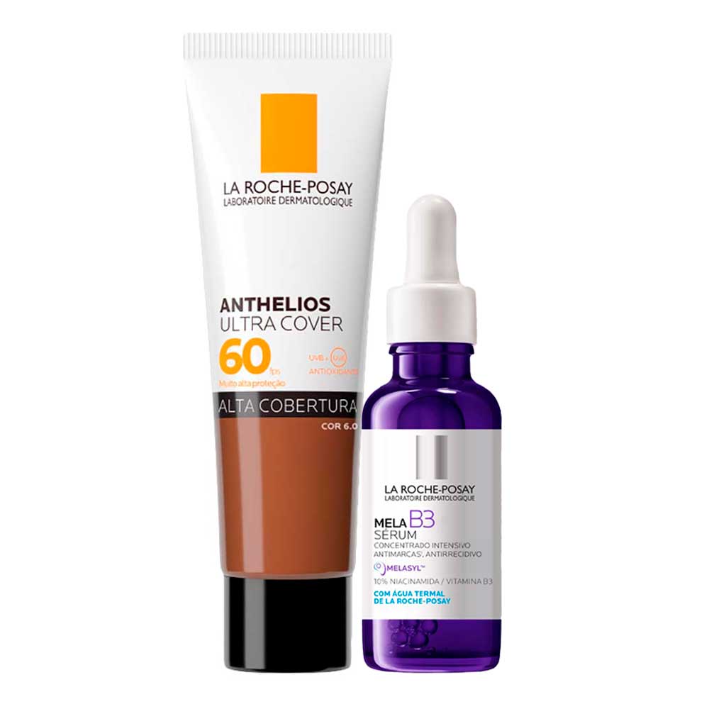La Roche-Posay Kit - Sérum Facial + Protetor Solar Facial com FPS60 para Rejuvenescimento Facial