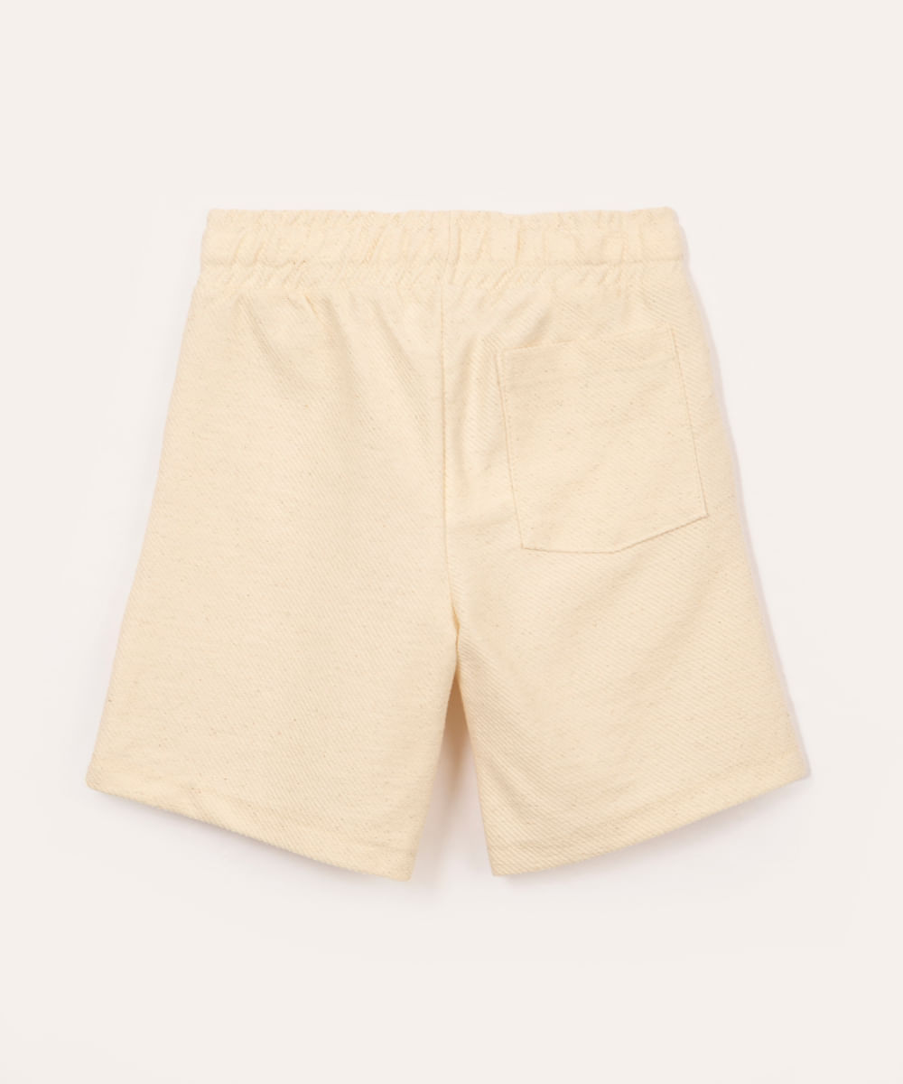 bermuda de algodão infantil com bolsos cru