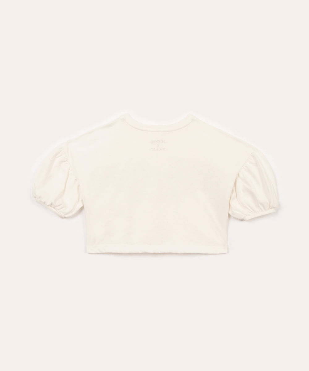 cropped infantil de algodão feel good manga curta off white