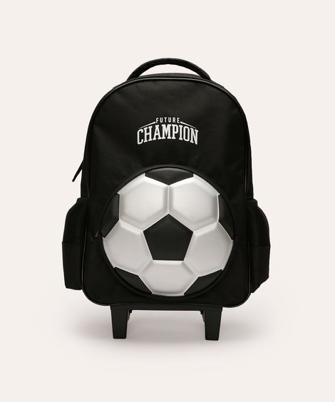 mochila de rodinhas infantil future champion preta