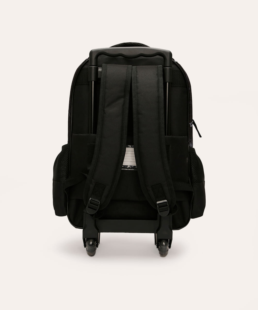 mochila de rodinhas infantil future champion preta