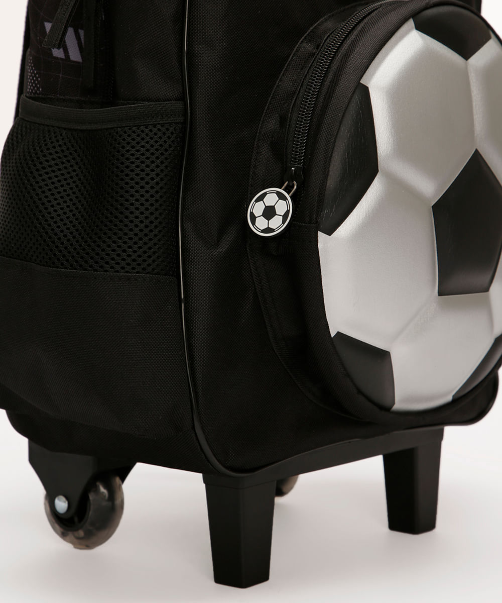 mochila de rodinhas infantil future champion preta