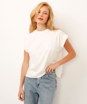 blusa de algodão peruano muscle tee off white