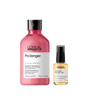 Kit L'oréal Professionnel Serie Expert Pro Longer - Shampoo 300ml + Óleo Capilar Absolut Repair 10 In 1 30ml