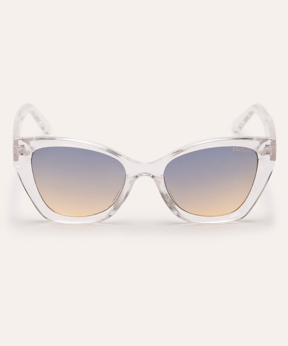 óculos de sol gatinho triton transparente