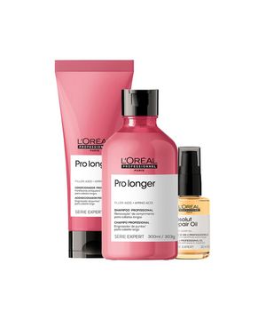 Kit L'oréal Professionnel Serie Expert Pro Longer - Shampoo 300ml + Condicionador 200ml + Óleo Capilar Absolut Repair 10 In 1 30ml