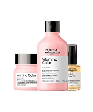 Kit L'oréal Professionnel Serie Expert Vitamino Color - Shampoo 300ml + Máscara Capilar 250g  + Óleo Capilar Absolut Repair 10 In 1 30ml