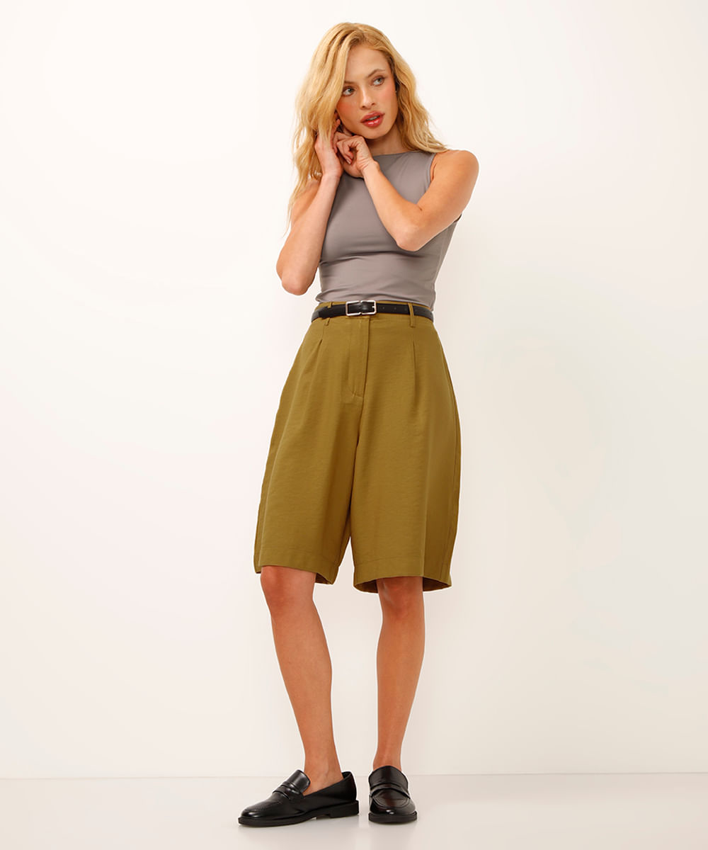 Jeans Feminina Cintura Alta Bermuda Jeans C&a C&a Bermuda