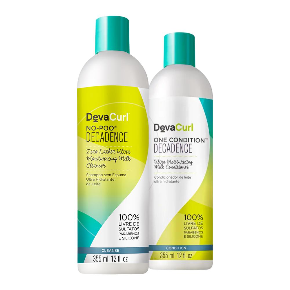 Kit Deva Curls Decadence Shampoo No-Poo 355ml, Condicionador One Condition 355ml