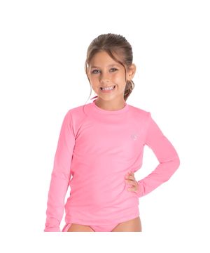 Camiseta Praia Bebê e Infantil Proteção UV Rosa Chiclete Costão