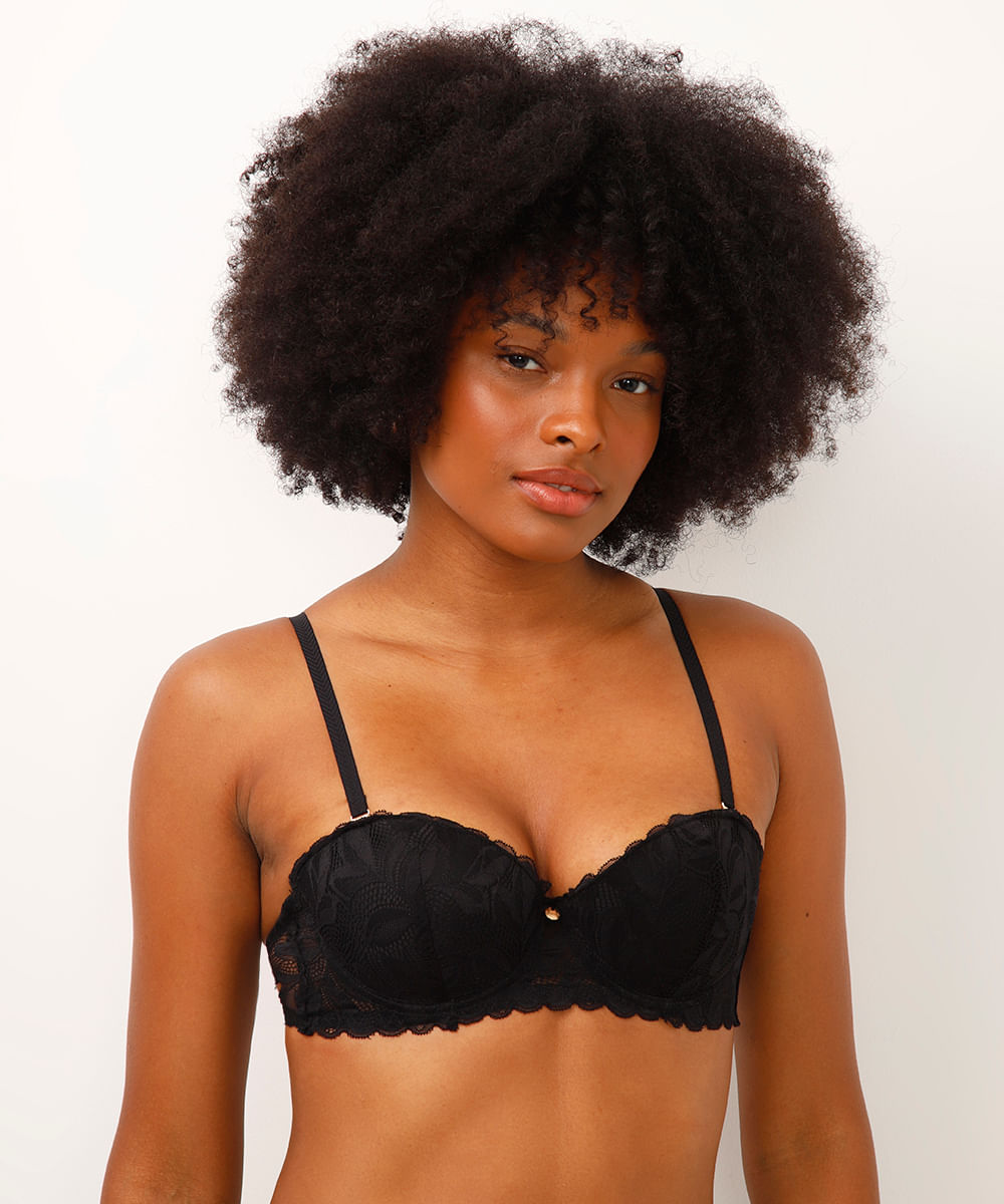 kit de 2 sutiãs meia taça com renda floral coloridos