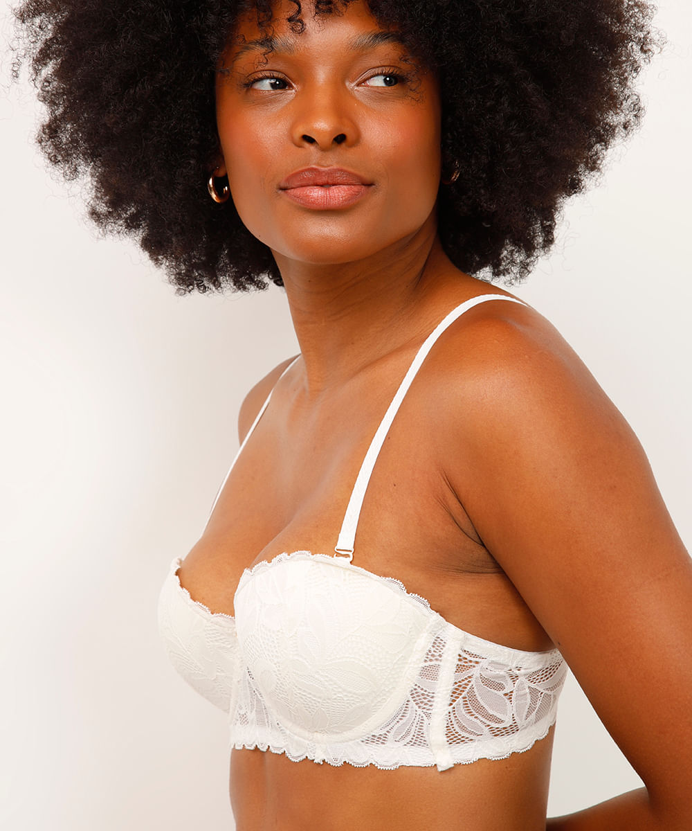 kit de 2 sutiãs meia taça com renda floral coloridos