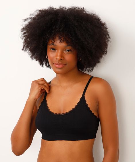 kit de 2 sutiãs faixa com bojo removível rendado colorido