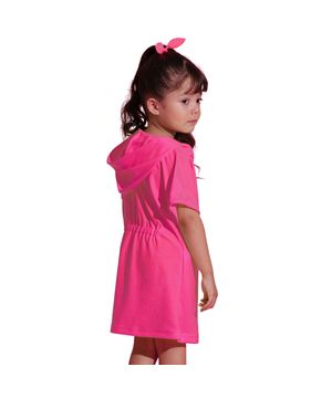 Saída de Praia Infantil Atoalhada com Capuz Pink Neon Everly