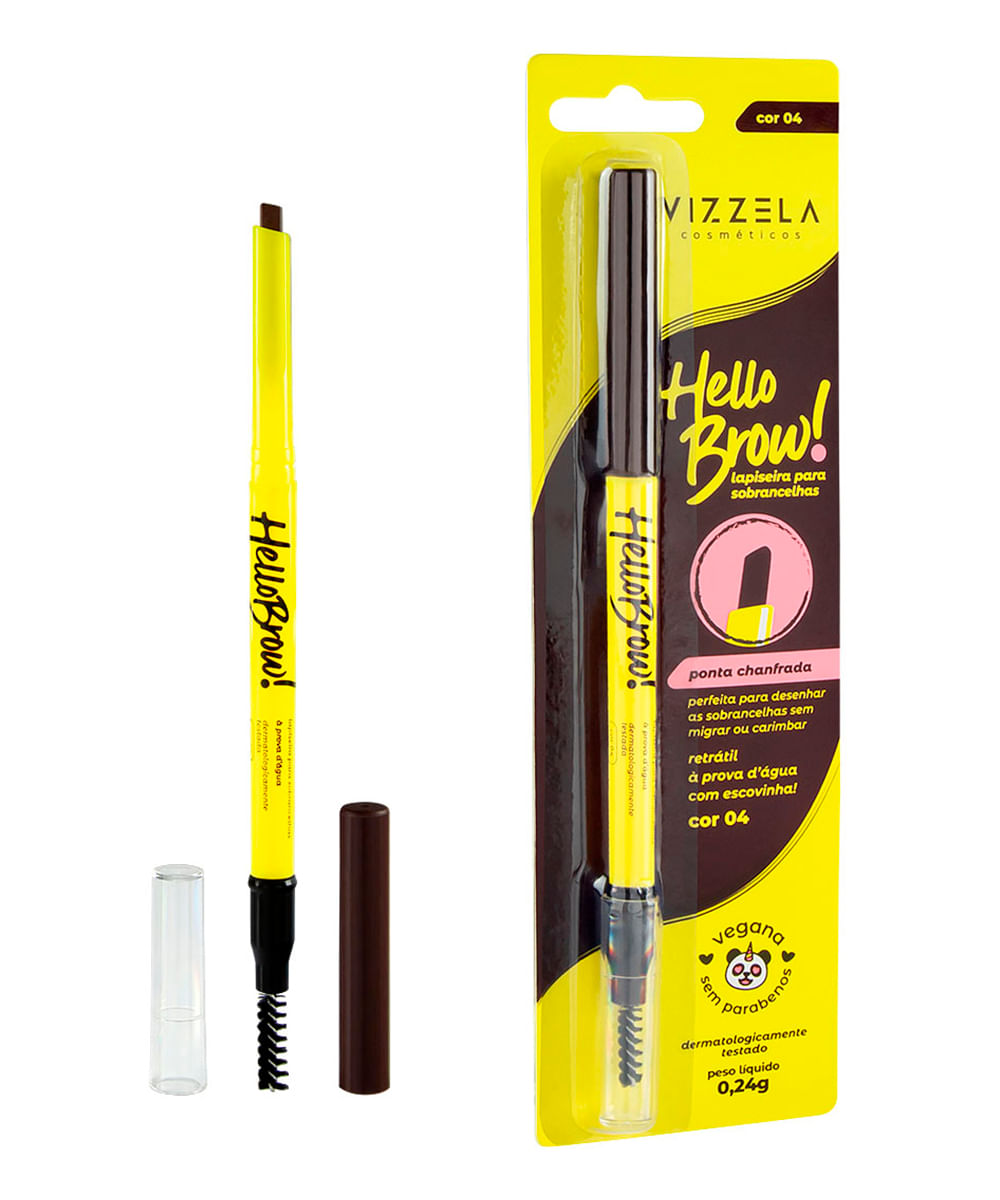 lapiseira sobrancelhas vizzela hello brow 04 marrom