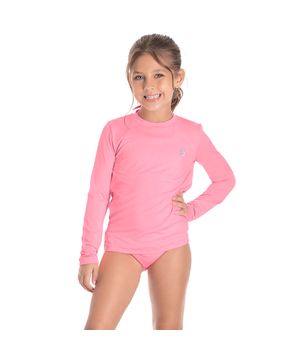 Conjunto Praia Infantil Proteção UV 50 Básico Rosa Chiclete Costão