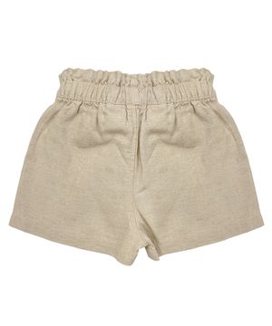 Shorts Saia Infantil Look Jeans Linho Bege