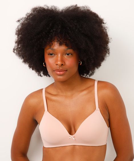 sutiã meia taça com renda rosa