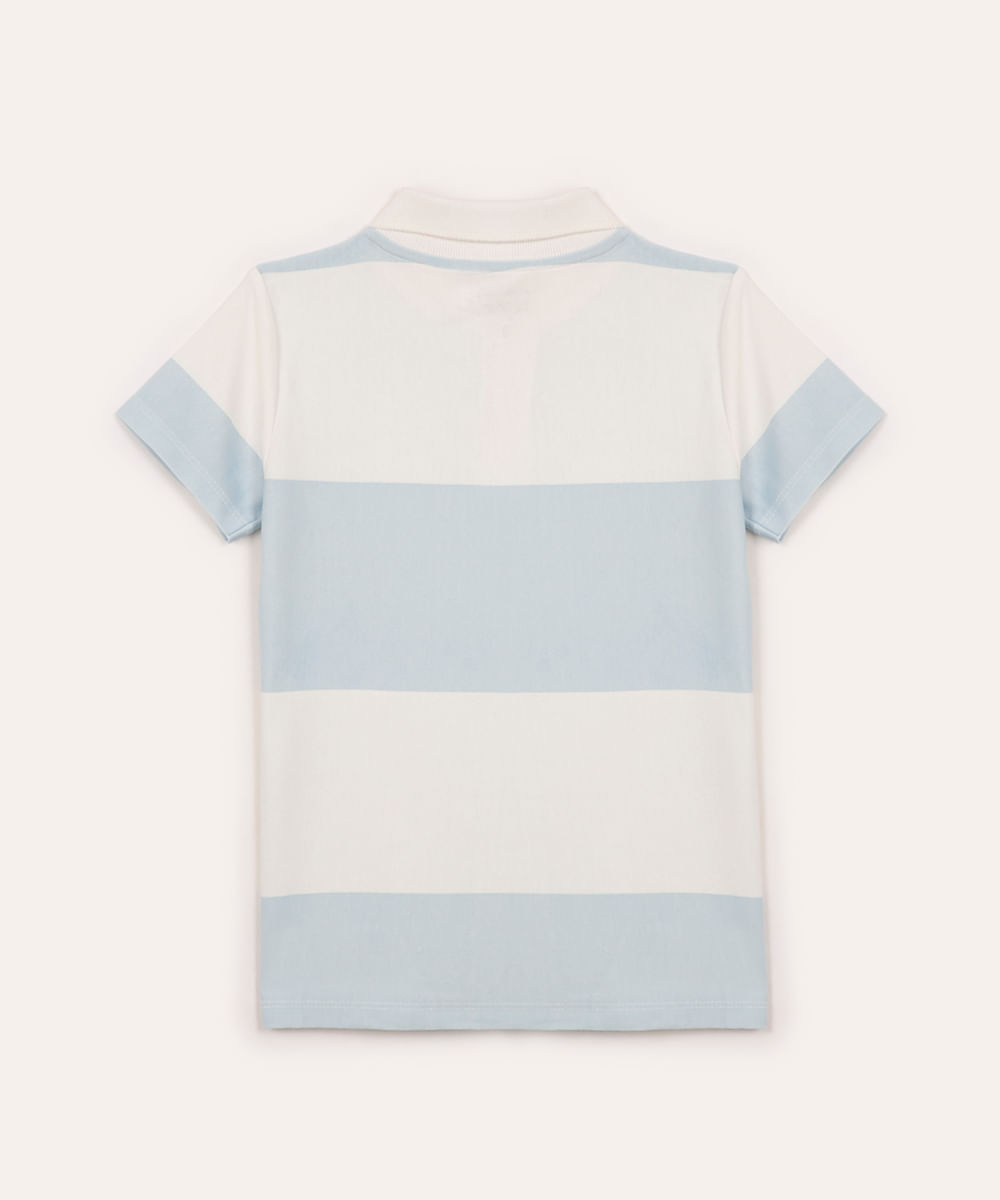 polo de algodão infantil listrada azul