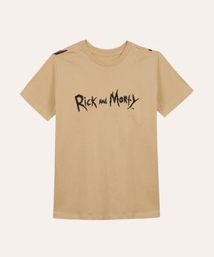 camiseta de algodão juvenil rick e morty bege