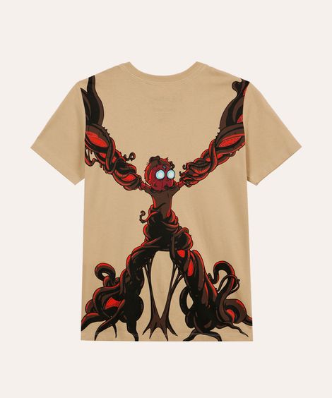 camiseta de algodão juvenil rick e morty bege