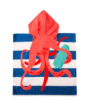 Poncho de Praia Infantil Monstro Divertido Azul Tip Top