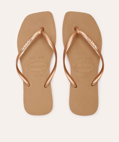 chinelo havaianas slim square bege