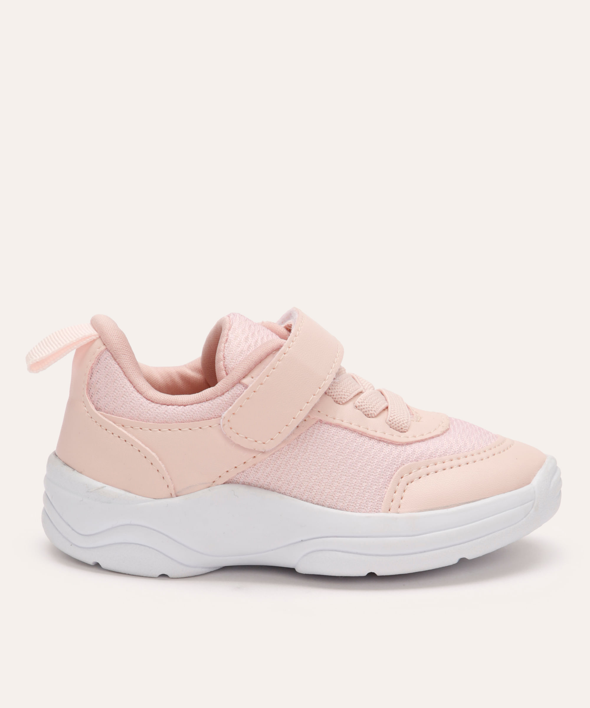 tênis esportivo infantil calce fácil com velcro rosa