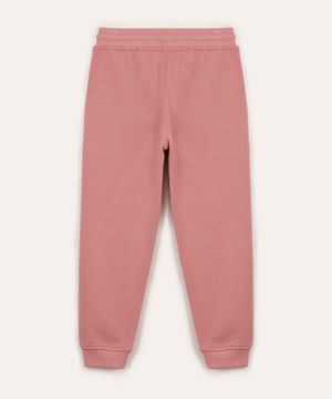 calça jogger de moletom infantil com bolsos rosa