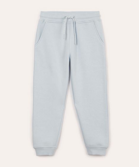 calça jogger de moletom infantil com bolsos azul