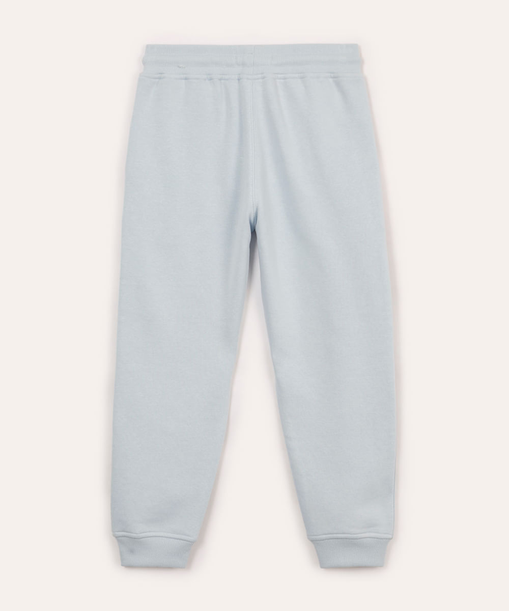 calça jogger de moletom infantil com bolsos azul