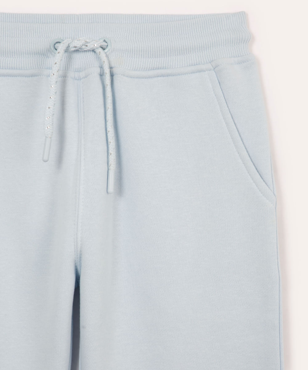 calça jogger de moletom infantil com bolsos azul