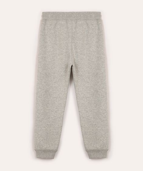 calça jogger de moletom infantil - cinza mescla claro