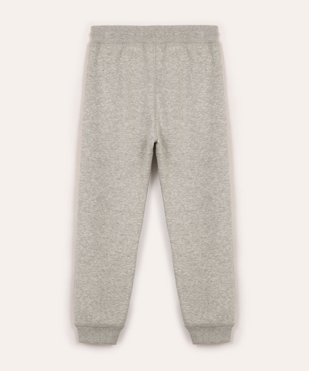 calça jogger de moletom infantil - cinza mescla claro